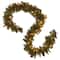 9' x 10" Pre-lit Crestwood® Spruce Artificial Christmas Garland with Silver Bristle, Cones, Red Berries and Glitter with 50 Battery Operated Soft White LED Lights